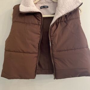 Sherpa-Lined Brown Vest